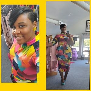Multicolored Dress (Plus Size)